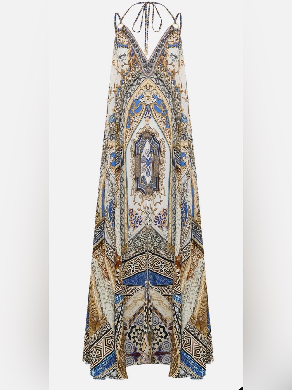 Camilla Silk Make Me Your Mosaic Ring Detail Strap Dress One Size Crystals $799 - Picture 4 of 16